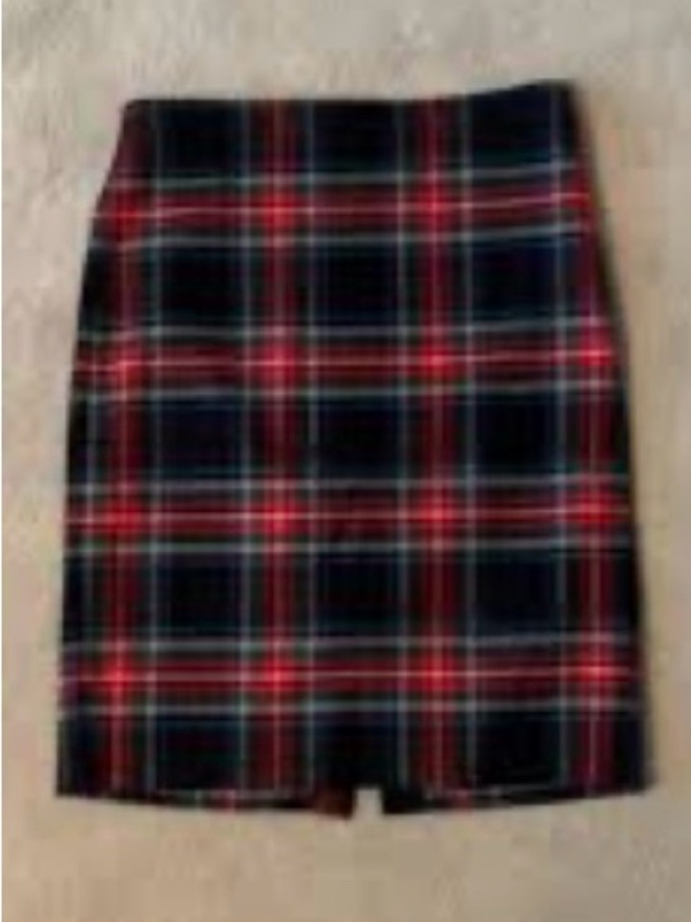 J. Crew Red and Black Plaid Pencil Skirt